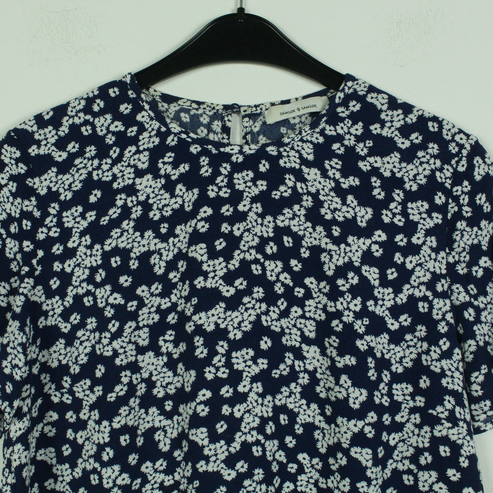 Second Hand SAMSØE SAMSØE Bluse Gr. S blau weiß geblümt (*)