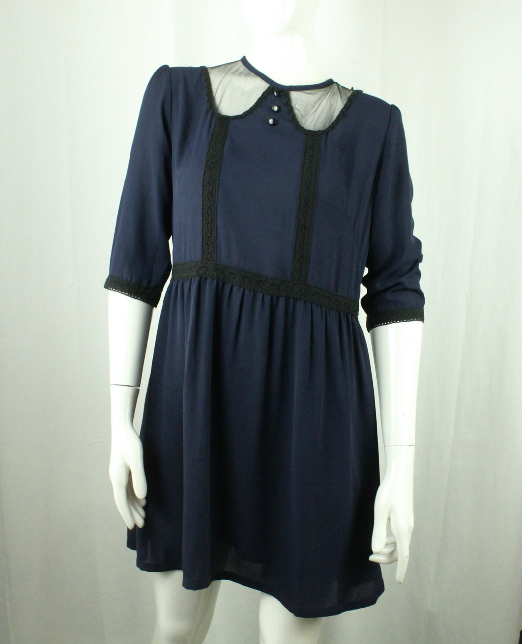 Second Hand LITTLE WHITE LIES Kleid Gr. L dunkelblau schwarz (*)