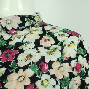 Second Hand GANNI Bluse Gr. M schwarz bunt geblümt  (*)