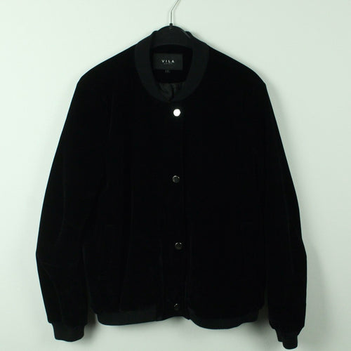 Second Hand VILA Samtblouson Gr. L schwarz uni Samt Jacke (*)