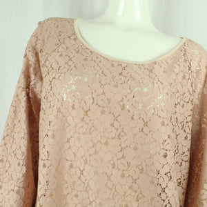 Second Hand MINX Spitzenbluse Gr. 40 rosa uni Spitze Bluse NEU(*)