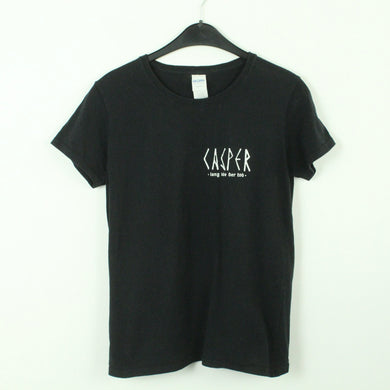 Vintage CASPER T-Shirt / Bandshirt Gr. M schwarz mit Print und Backprint LANG LEBE DER TOD (*)