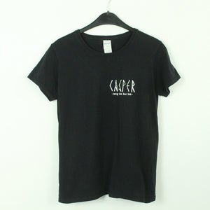 Vintage CASPER T-Shirt / Bandshirt Gr. M schwarz mit Print und Backprint LANG LEBE DER TOD (*)