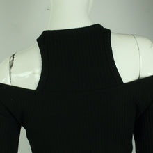 Laden Sie das Bild in den Galerie-Viewer, Second Hand ESTHÉ Longsleeve Top Gr. S schwarz uni Cut Outs (*)