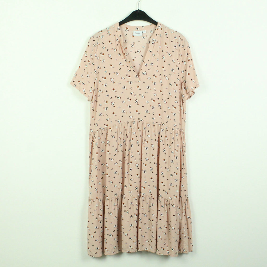 Second Hand SAINT TROPEZ Kleid Gr. M rosa abstrakt geblümt (*)