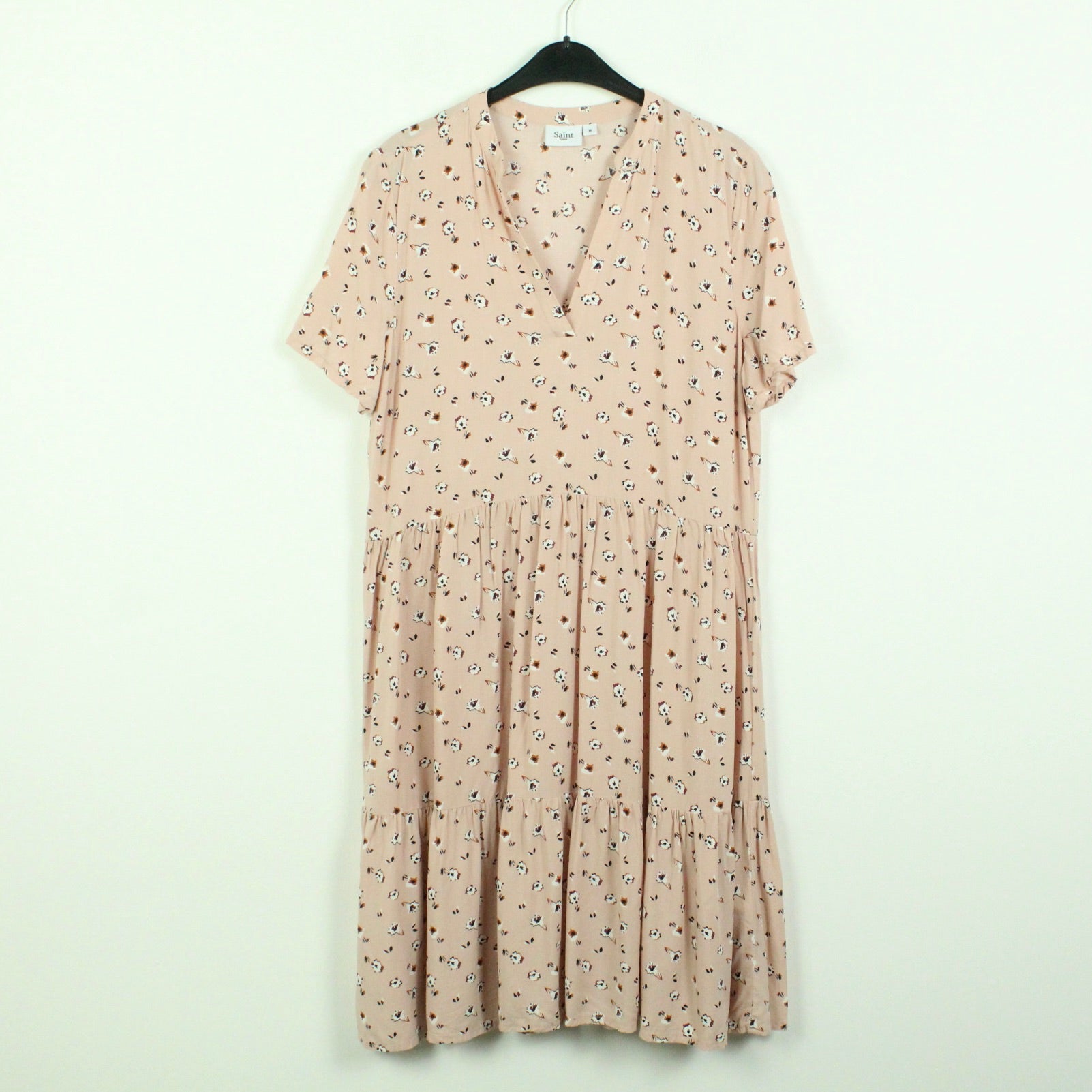 Second Hand SAINT TROPEZ Kleid Gr. M rosa abstrakt geblümt (*)