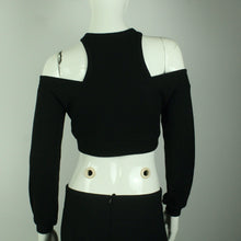 Laden Sie das Bild in den Galerie-Viewer, Second Hand ESTHÉ Longsleeve Top Gr. S schwarz uni Cut Outs  Rückenansicht (*)