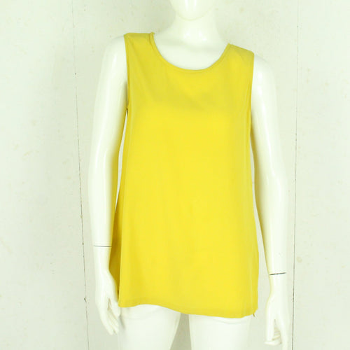 Vintage Seidenbluse Gr. L gelb uni Top