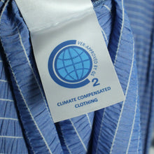 Laden Sie das Bild in den Galerie-Viewer, Second Hand MADS NORGAARD Maxikleid Gr. 38 blau weiß gestreift (*)