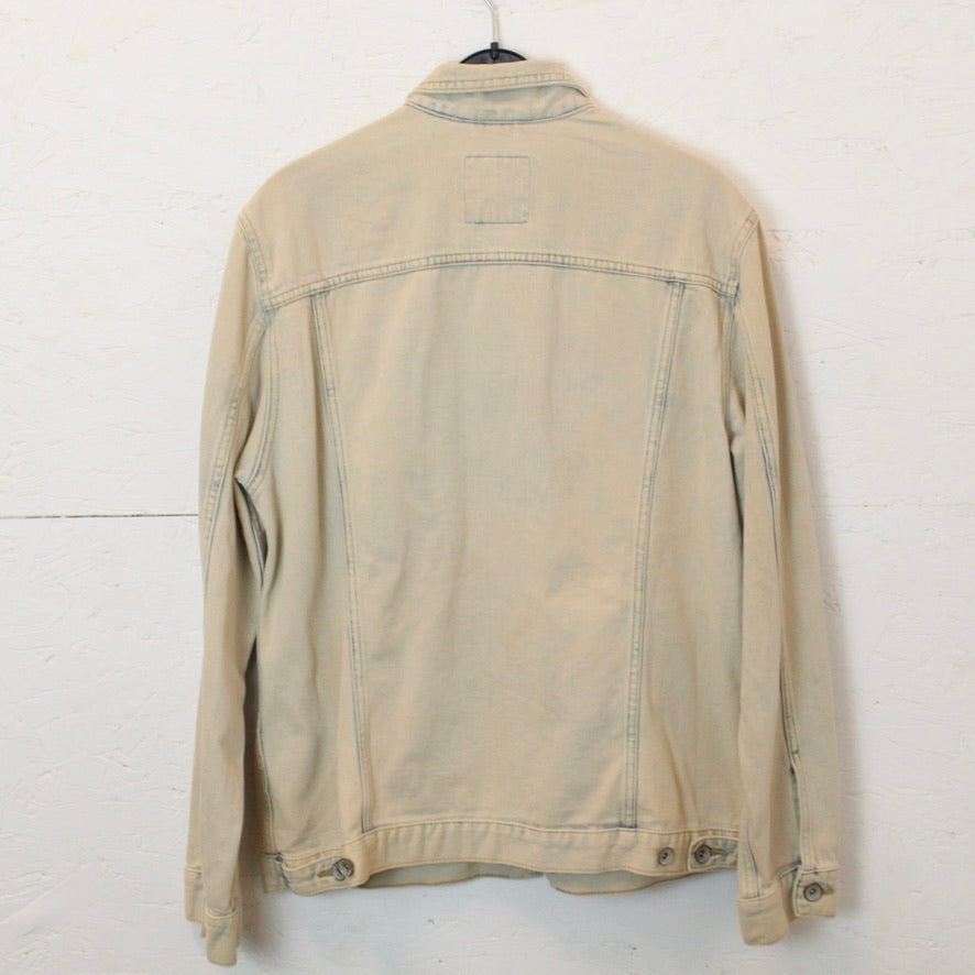 Second Hand SUPERDRY Jeansjacke Gr. 40 beige blau Jacke (*)