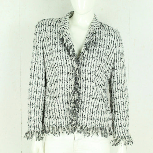 Second Hand ESCADA Blazer Jacke Gr. 40 schwarz weiß Glitzer (*)