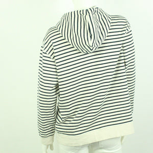 Second Hand MADS NORGAARD Hoodie Gr. L weiß blau gestreift Sweatshirt (*)