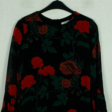 Laden Sie das Bild in den Galerie-Viewer, Second Hand GANNI Kleid Gr. 38 schwarz mehrfarbig geblümt (*)