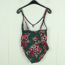 Laden Sie das Bild in den Galerie-Viewer, Vintage Badeanzug Gr. M/L grün bunt geblümt 80s 90s Beachwear