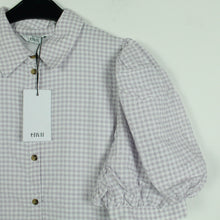 Laden Sie das Bild in den Galerie-Viewer, Second Hand ENVII Kleid Gr. S flieder weiß kariert (*)