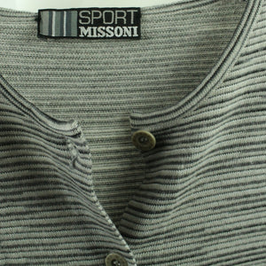 Second Hand MISSONI SPORT Strickjacke Gr. 40 (it. 44) grau gestreift Designer (*)
