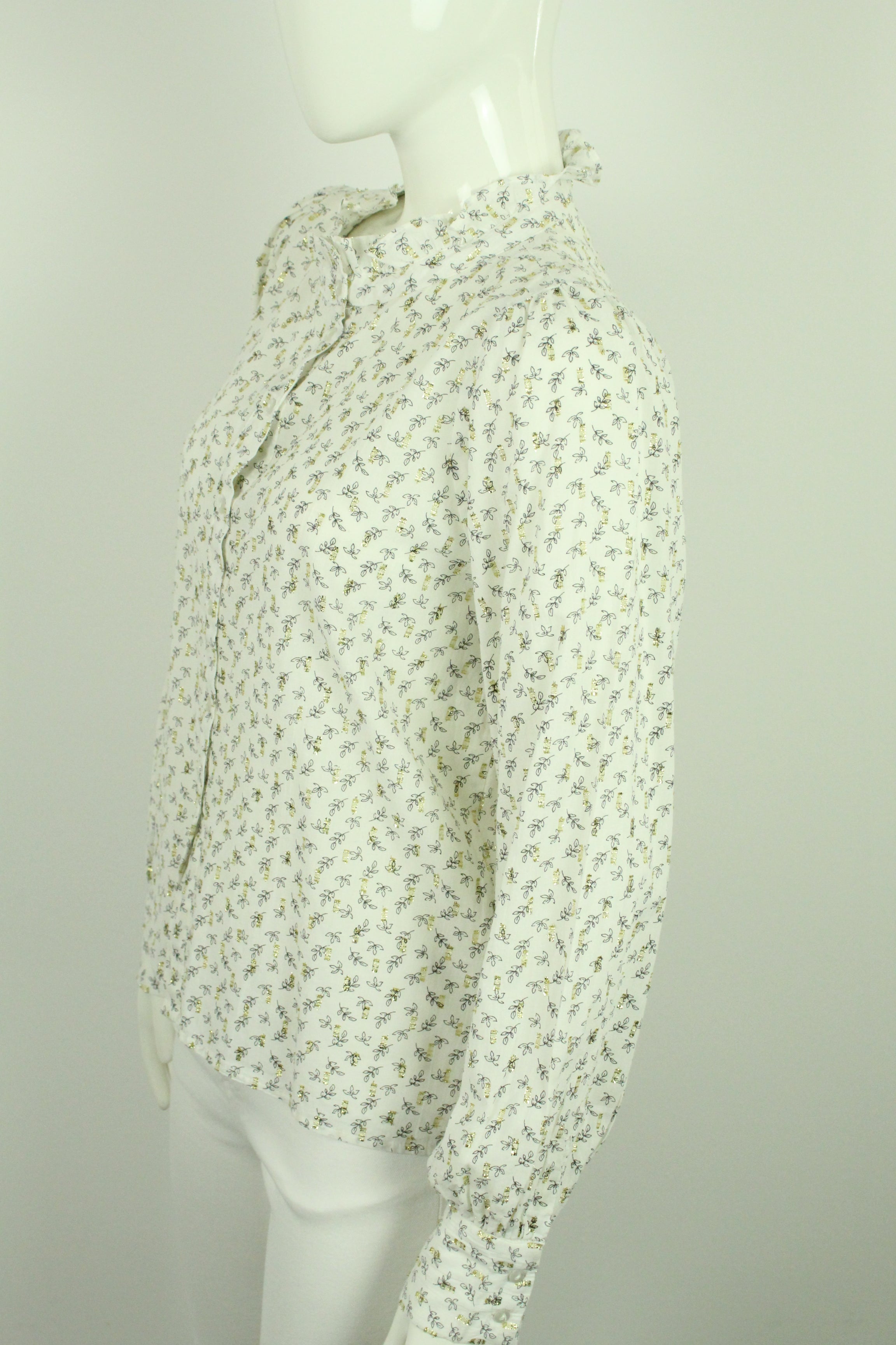 Second Hand LOLLYS LAUNDRY Bluse Gr. S weiß geblümt (*)