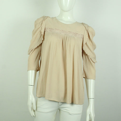 Second Hand BA&SH Bluse Gr. 2 nude uni  3/4-Arm (*)