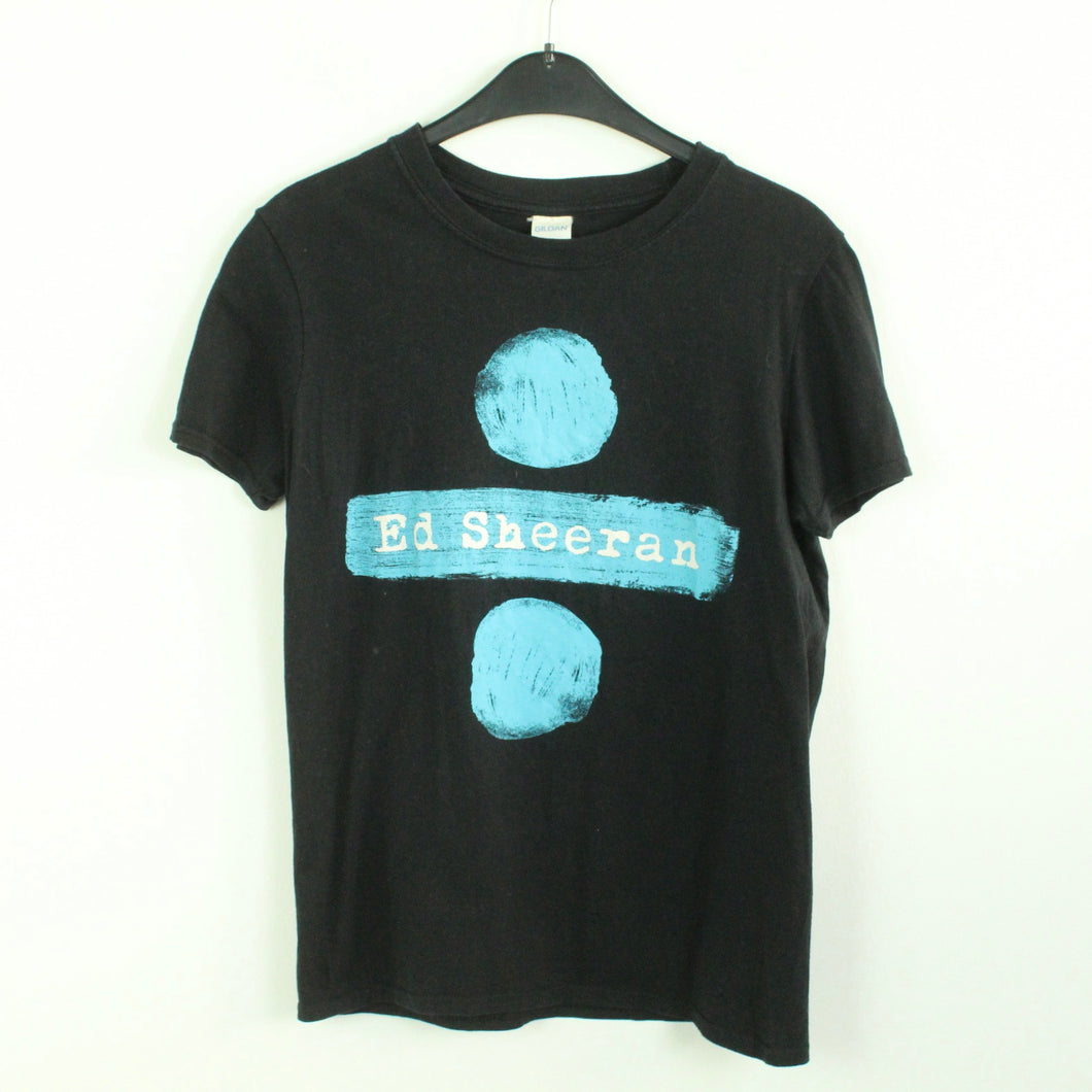 Vintage ED SHEERAN T-Shirt / Bandshirt Gr. S schwarz mit Print und Backprint DIVIDE TOUR (*)