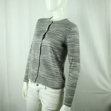 Laden Sie das Bild in den Galerie-Viewer, Second Hand MISSONI SPORT Strickjacke Gr. 40 (it. 44) grau gestreift Designer (*)