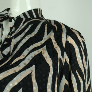 Second Hand GESTUZ Maxikleid Gr. 36 schwarz mehrfarbig Animalprint (*)