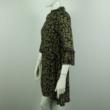 Laden Sie das Bild in den Galerie-Viewer, Second Hand GANNI Kleid Gr. 40 schwarz mehrfarbig geblümt (*)