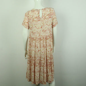 Second Hand PIECES Midikleid Gr. S nude mehrfarbig geblümt (*)
