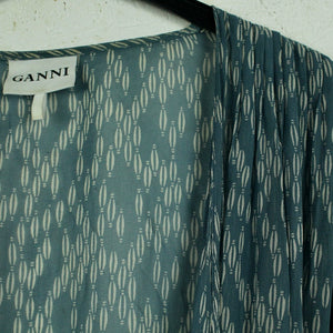 Second Hand GANNI Kimono Gr. one size blau weiß gemustert (*)