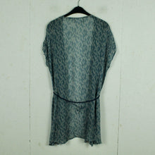 Laden Sie das Bild in den Galerie-Viewer, Second Hand GANNI Kimono Gr. OS blau weiß gemustert (*)