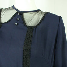 Laden Sie das Bild in den Galerie-Viewer, Second Hand LITTLE WHITE LIES Kleid Gr. L dunkelblau schwarz (*)