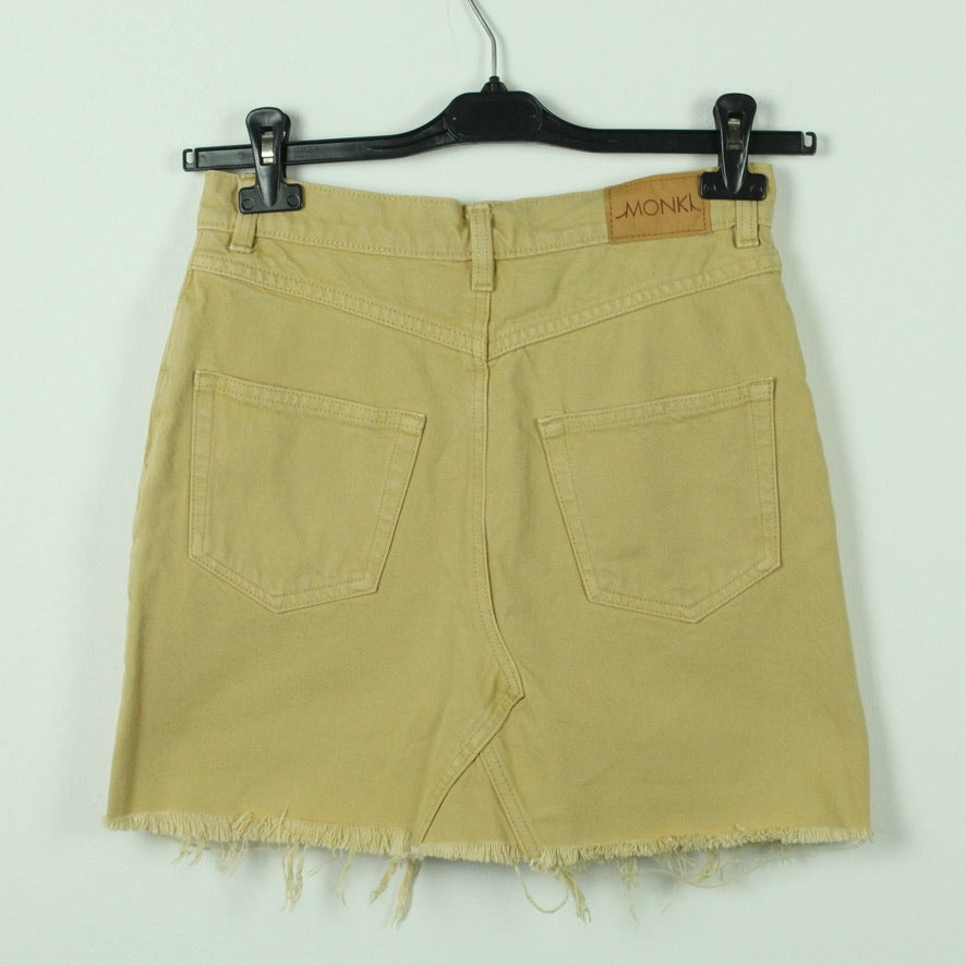 Second Hand MONKI Jeansrock Gr. 38 ocker uni Minirock Rock (*)