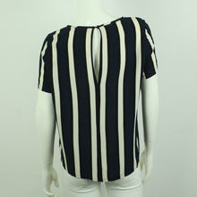 Laden Sie das Bild in den Galerie-Viewer, Second Hand SELECTED FEMME Kurzarmbluse Gr. 36 blau mehrfarbig gestreift (*)
