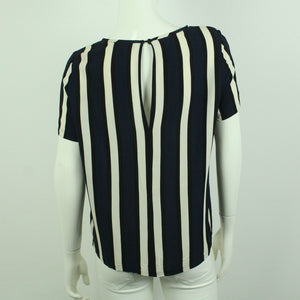 Second Hand SELECTED FEMME Kurzarmbluse Gr. 36 blau mehrfarbig gestreift (*)