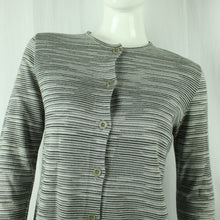 Laden Sie das Bild in den Galerie-Viewer, Second Hand MISSONI SPORT Strickjacke Gr. 40 (it. 44) grau gestreift Designer (*)