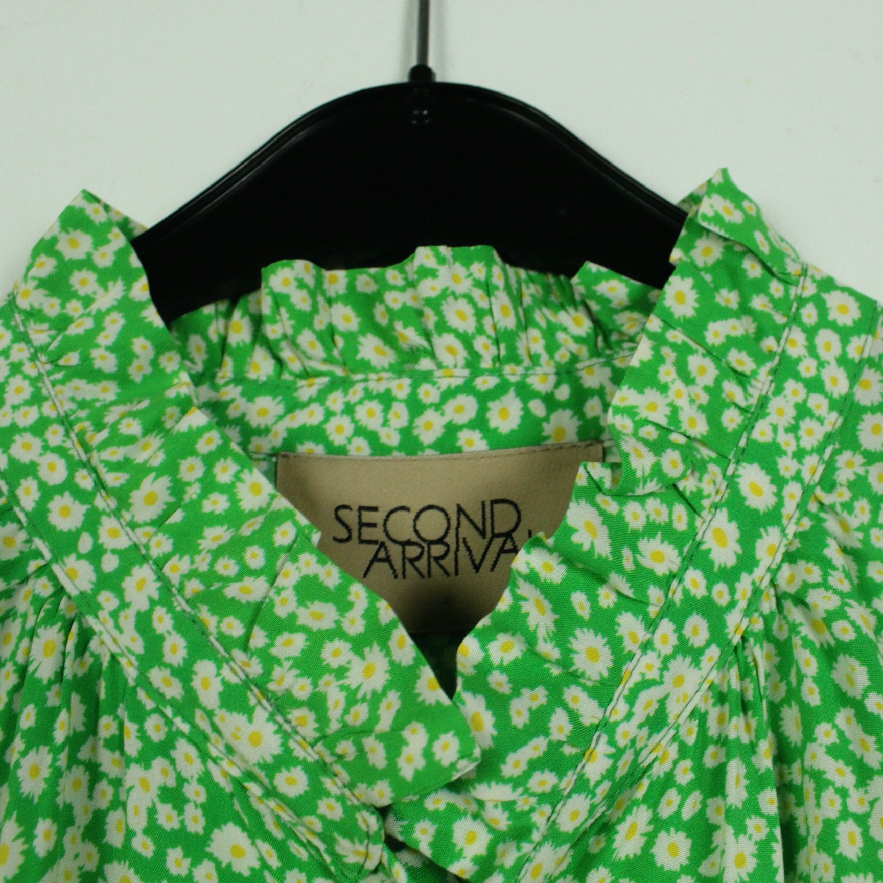 Second Hand SECOND ARRIVAL Kleid Gr. 38 grün weiß geblümt (*)