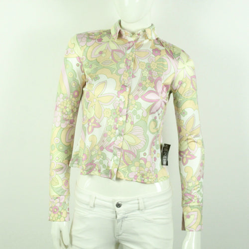 Second Hand NLY ONE Bluse Gr. M mehrfarbig 70s Style NEU (*)