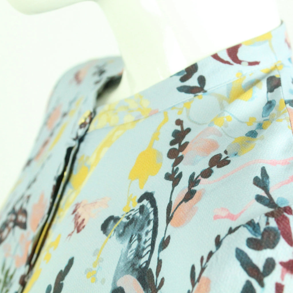 Second Hand STINE GOYA Bluse Gr. S blau floral gemustert  (*)