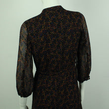 Laden Sie das Bild in den Galerie-Viewer, Second Hand GESTUZ Kleid Gr. 36 schwarz bunt gemustert Midikleid (*)