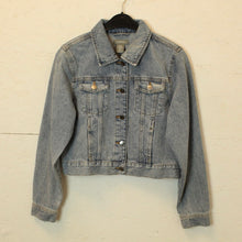 Laden Sie das Bild in den Galerie-Viewer, Second Hand LINDEX Jeansjacke Gr. S blau (*)