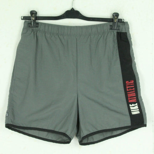 Vintage NIKE Sportshorts Gr. M grau schwarz mit Print Shorts