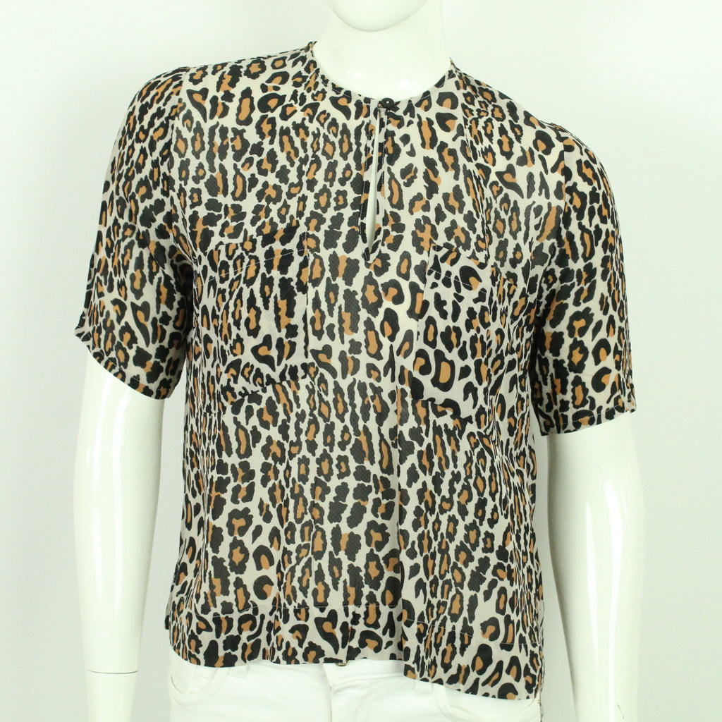 Vorderansicht Second Hand BAUM UND PFERDGARTEN Bluse Gr. 38 mit Seide Animalprint (*)
