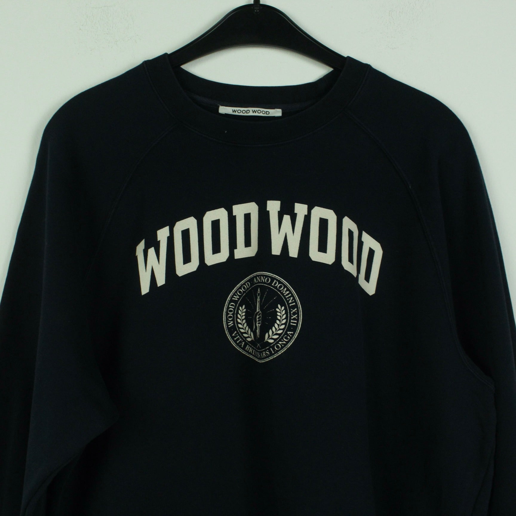 Second Hand WOOD WOOD Sweatshirt Gr. M blau mit Print (*)