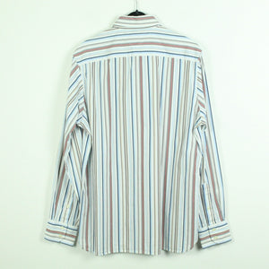 Second Hand TOMMY HILFIGER Hemd Gr. M weiß bunt gestreift langarm (*)