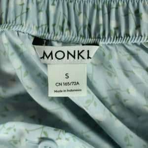 Second Hand MONKI Rock Gr. S  blau mehrfarbig geblümt Maxirock (*)