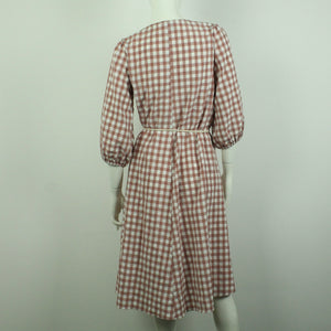 Second Hand NEO NOIR Kleid Gr. M beige weiß kariert Midikleid (*)