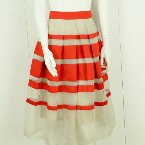 Second Hand TEMPERLEY LONDON Midirock mit Seide Gr. 36 rot beige Rock NEU (*)