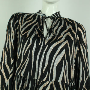 Second Hand GESTUZ Maxikleid Gr. 36 schwarz mehrfarbig Animalprint (*)
