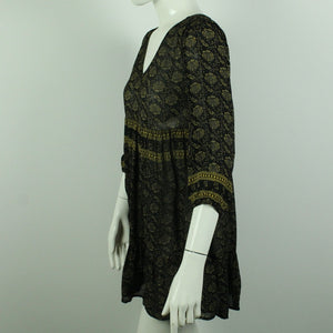 Second Hand BA&SH Kleid Gr. 1 (34) schwarz beige gemustert (*)