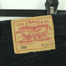 Laden Sie das Bild in den Galerie-Viewer, Second Hand LEVI&#39;S Jeansshorts W29 schwarz Mod. 501 Denim Shorts (*)