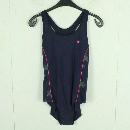 Vintage Badeanzug Gr. L blau mehrfarbig gemustert 80s 90s Beachwear